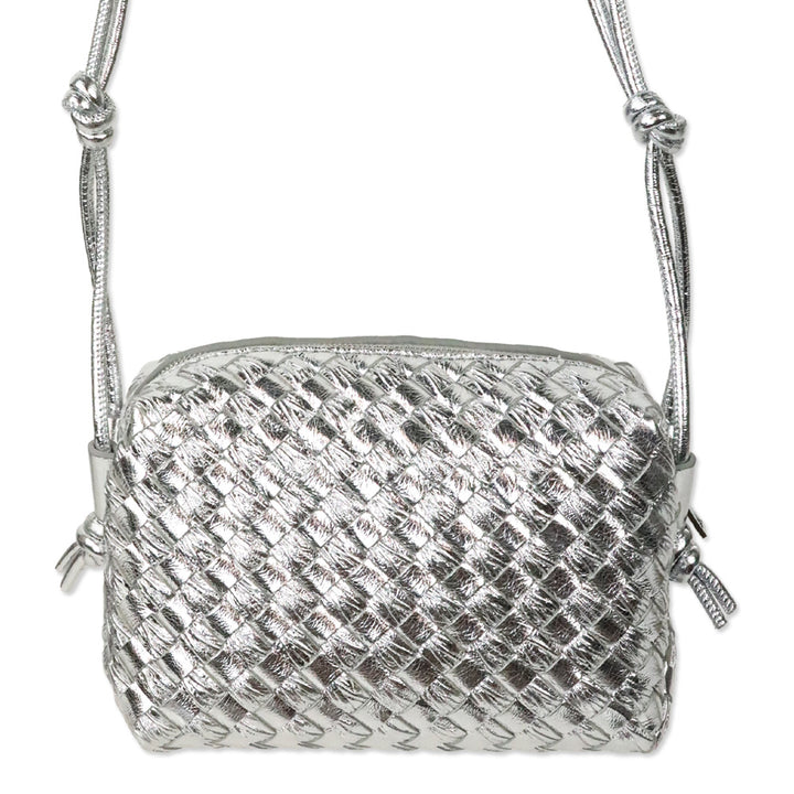 Bottega Veneta Silver Intrecciato Mini Loop Camera Bag