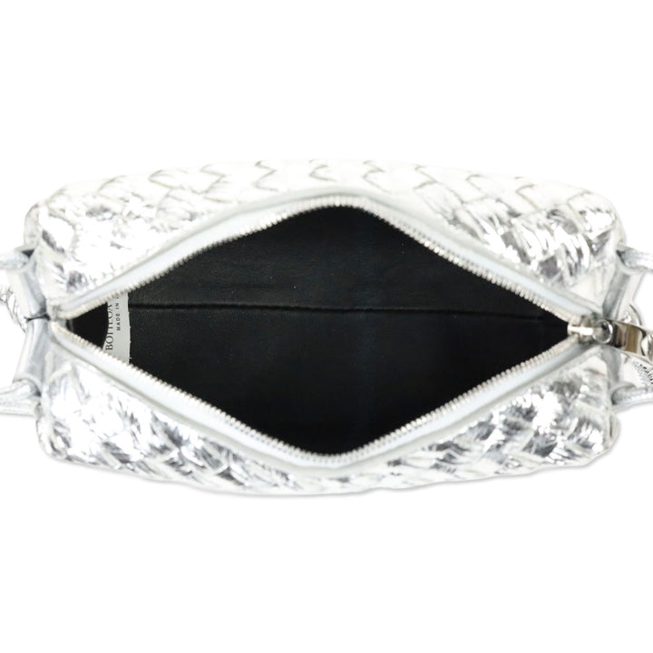 Bottega Veneta Silver Intrecciato Mini Loop Camera Bag