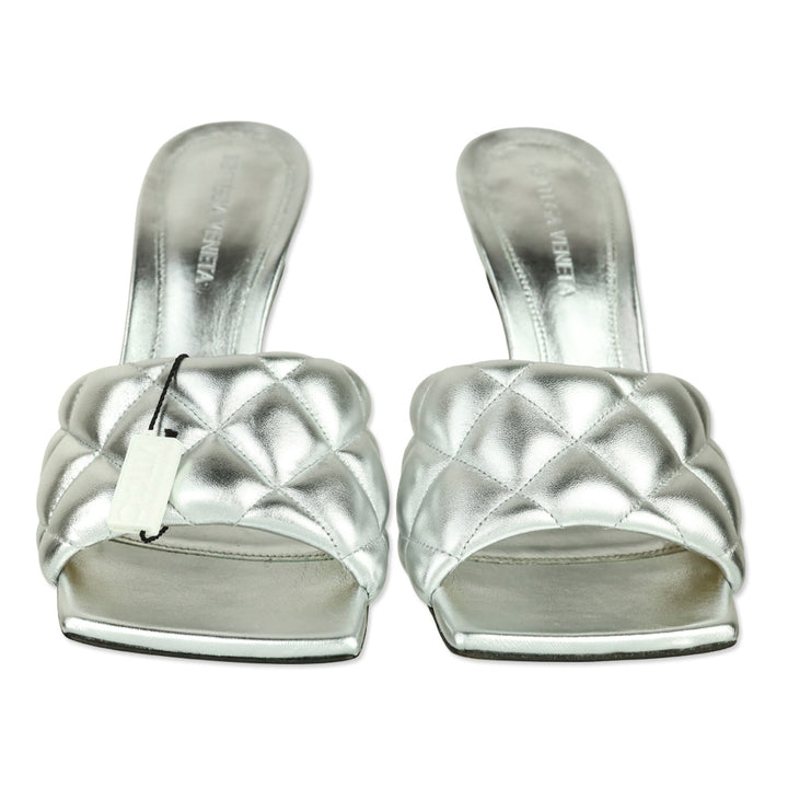 Bottega Veneta Silver Reflection Maltese Padded Sandal