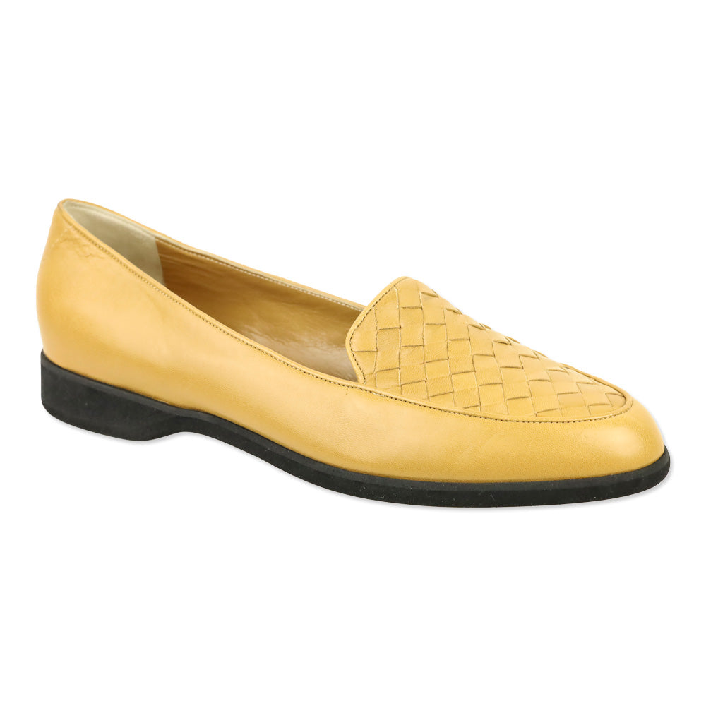 Bottega Veneta Tan Sahara Intrecciato Leather Loafer