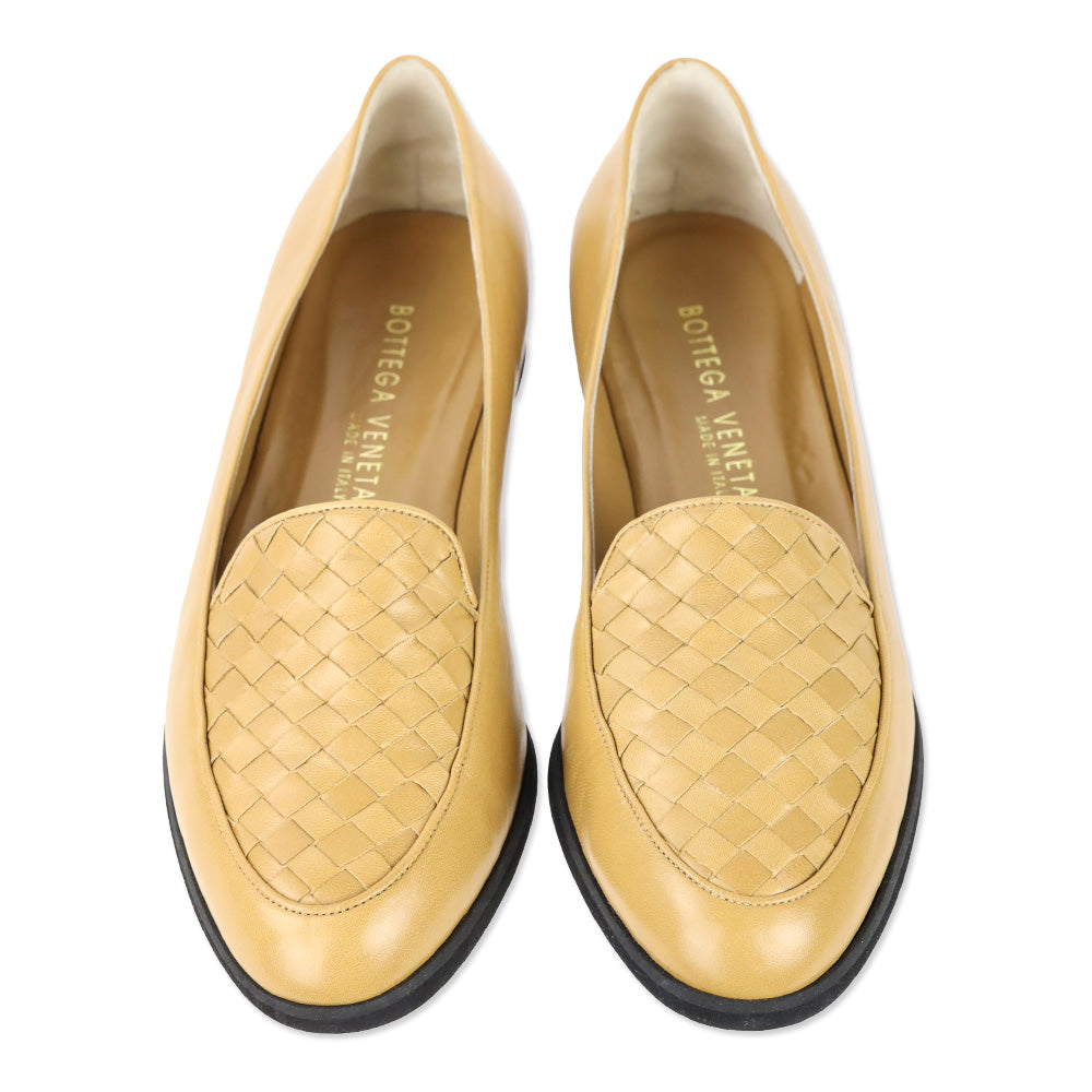 Bottega Veneta Tan Sahara Intrecciato Leather Loafer