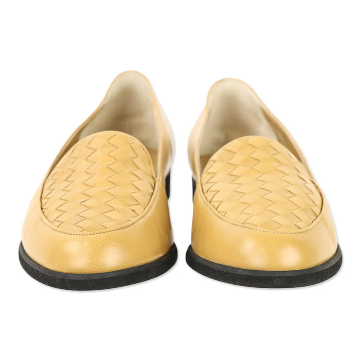 Bottega Veneta Tan Sahara Intrecciato Leather Loafer