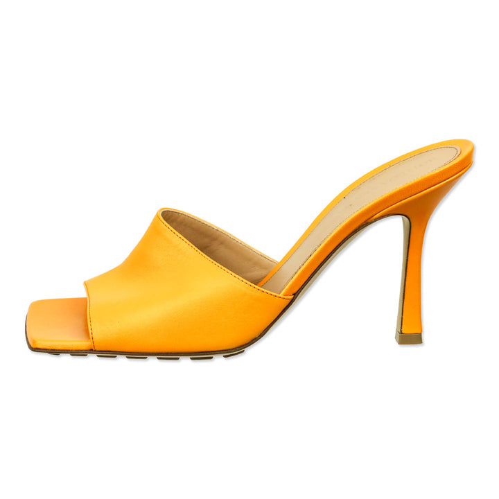 Bottega Veneta Tangerine Leather Stretch Mule Sandal