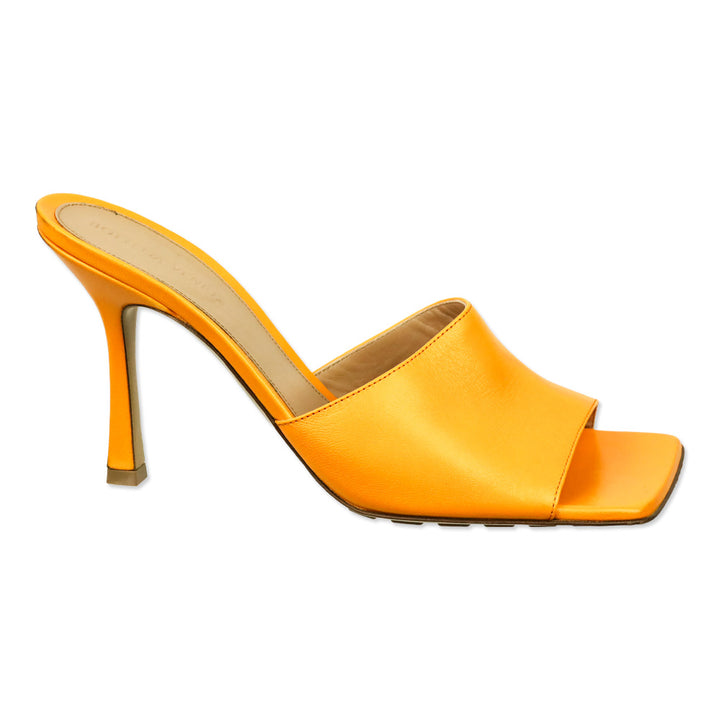 Bottega Veneta Tangerine Leather Stretch Mule Sandal