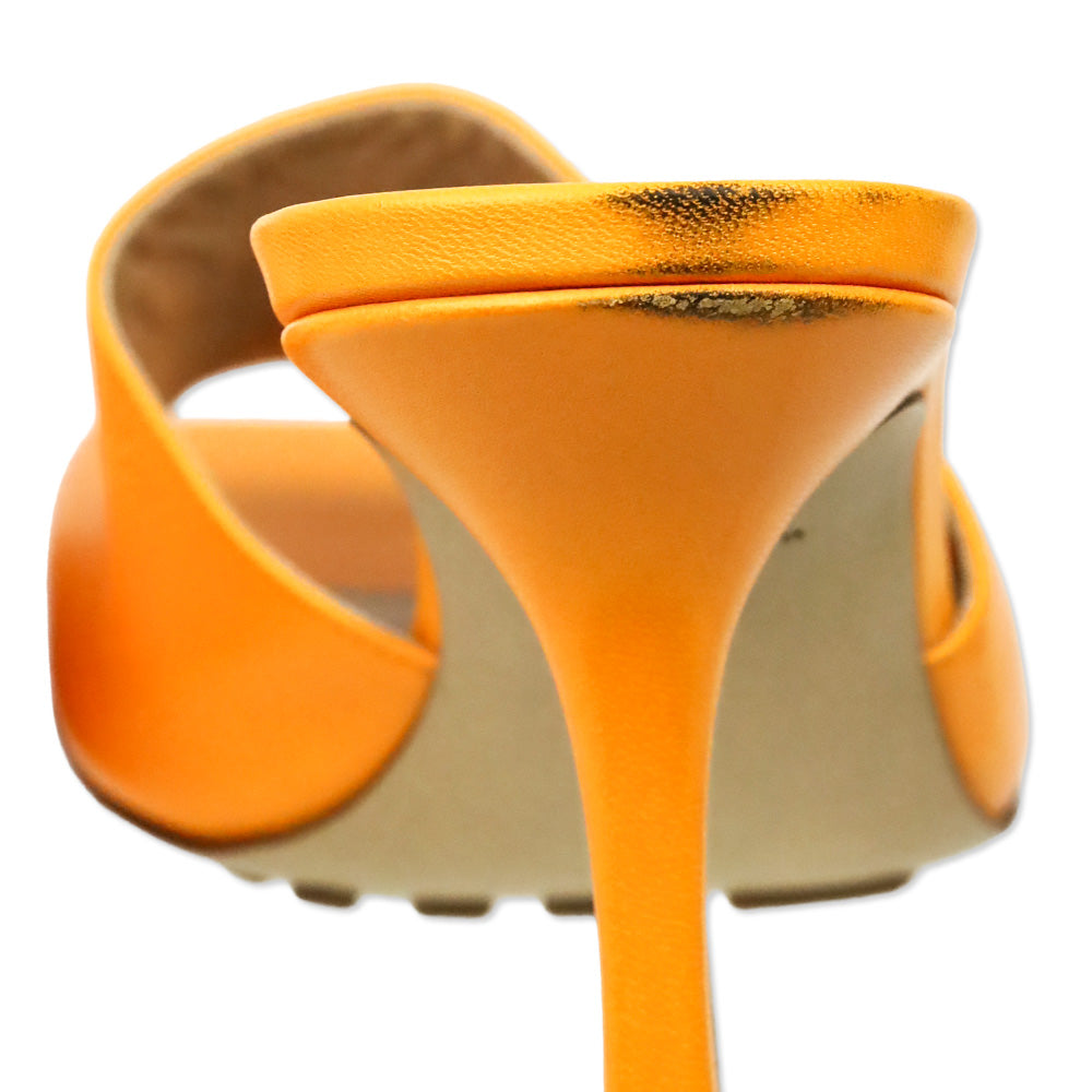 Bottega Veneta Tangerine Leather Stretch Mule Sandal
