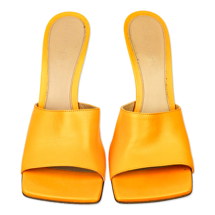 Bottega Veneta Tangerine Leather Stretch Mule Sandal
