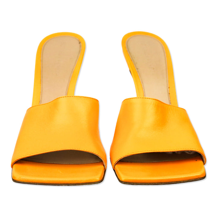 Bottega Veneta Tangerine Leather Stretch Mule Sandal