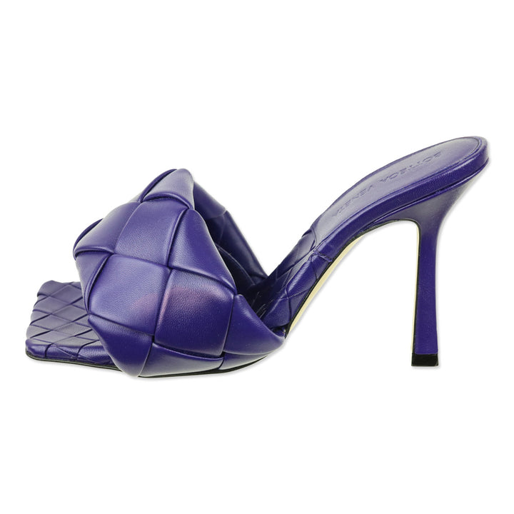Bottega Veneta Unicorn Purple Lido Maxi Intrecciato Leather Mule Sandal