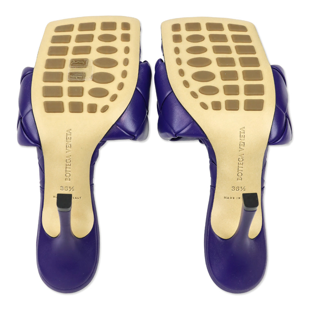 Bottega Veneta Unicorn Purple Lido Maxi Intrecciato Leather Mule Sandal