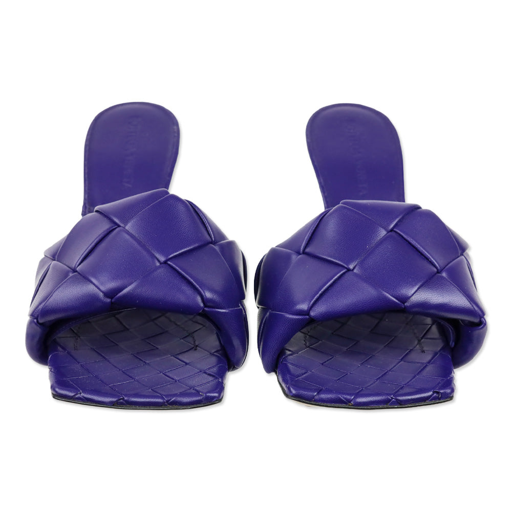 Bottega Veneta Unicorn Purple Lido Maxi Intrecciato Leather Mule Sandal