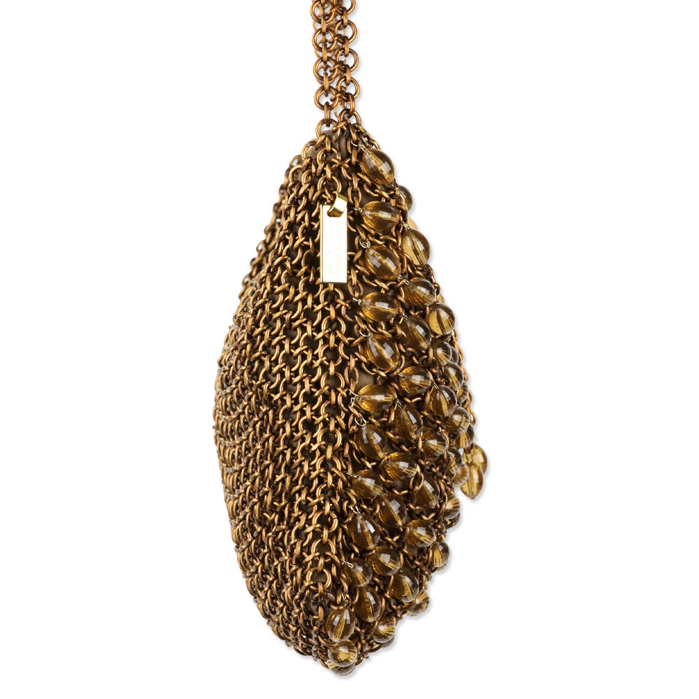 Bottega Veneta Vintage Copper Chain Mail Bead Shoulder Bag