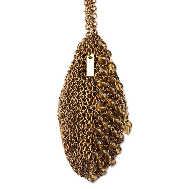 Bottega Veneta Vintage Copper Chain Mail Bead Shoulder Bag