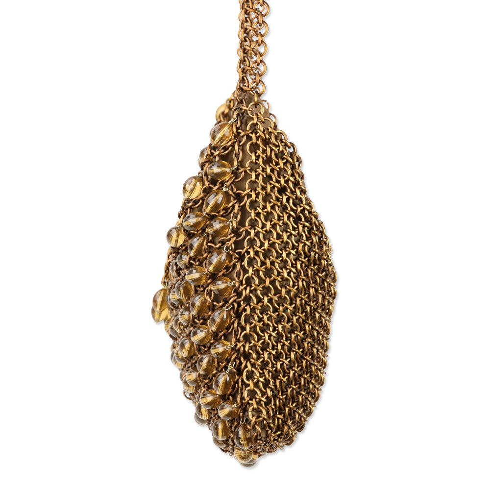 Bottega Veneta Vintage Copper Chain Mail Bead Shoulder Bag