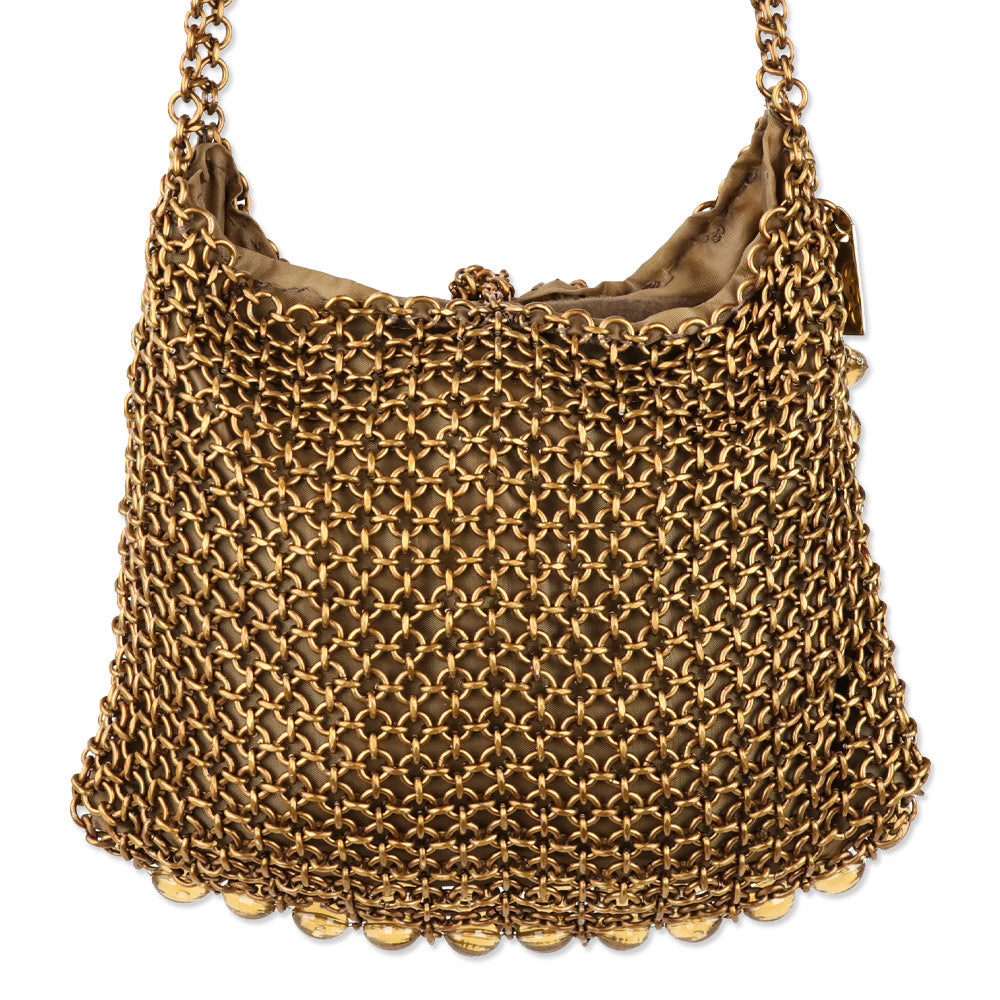 Bottega Veneta Vintage Copper Chain Mail Bead Shoulder Bag