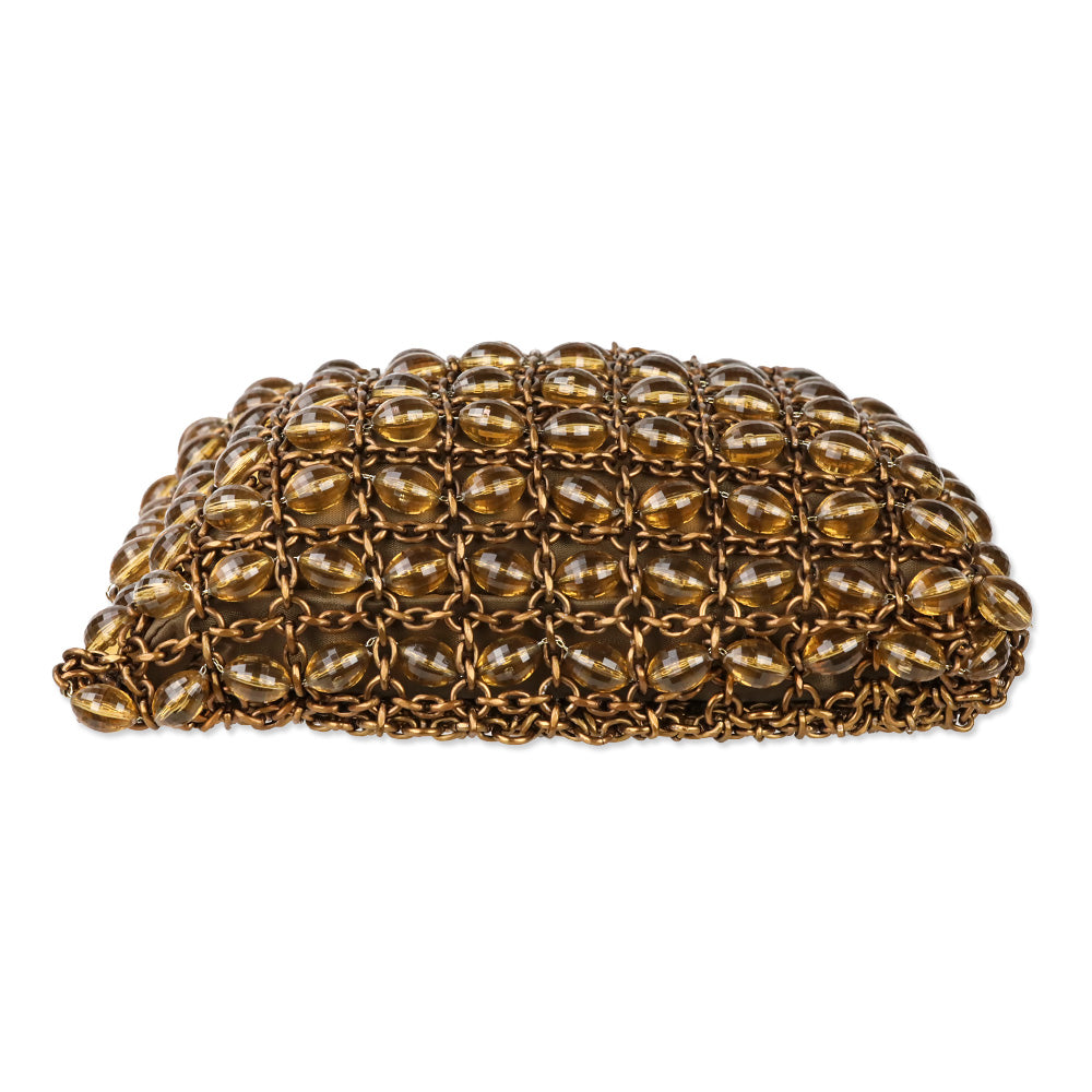Bottega Veneta Vintage Copper Chain Mail Bead Shoulder Bag