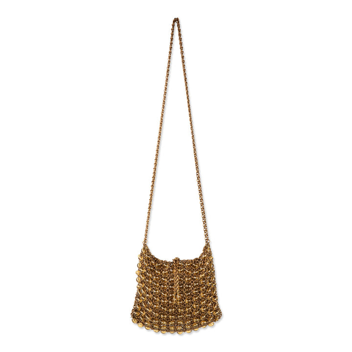 Bottega Veneta Vintage Copper Chain Mail Bead Shoulder Bag