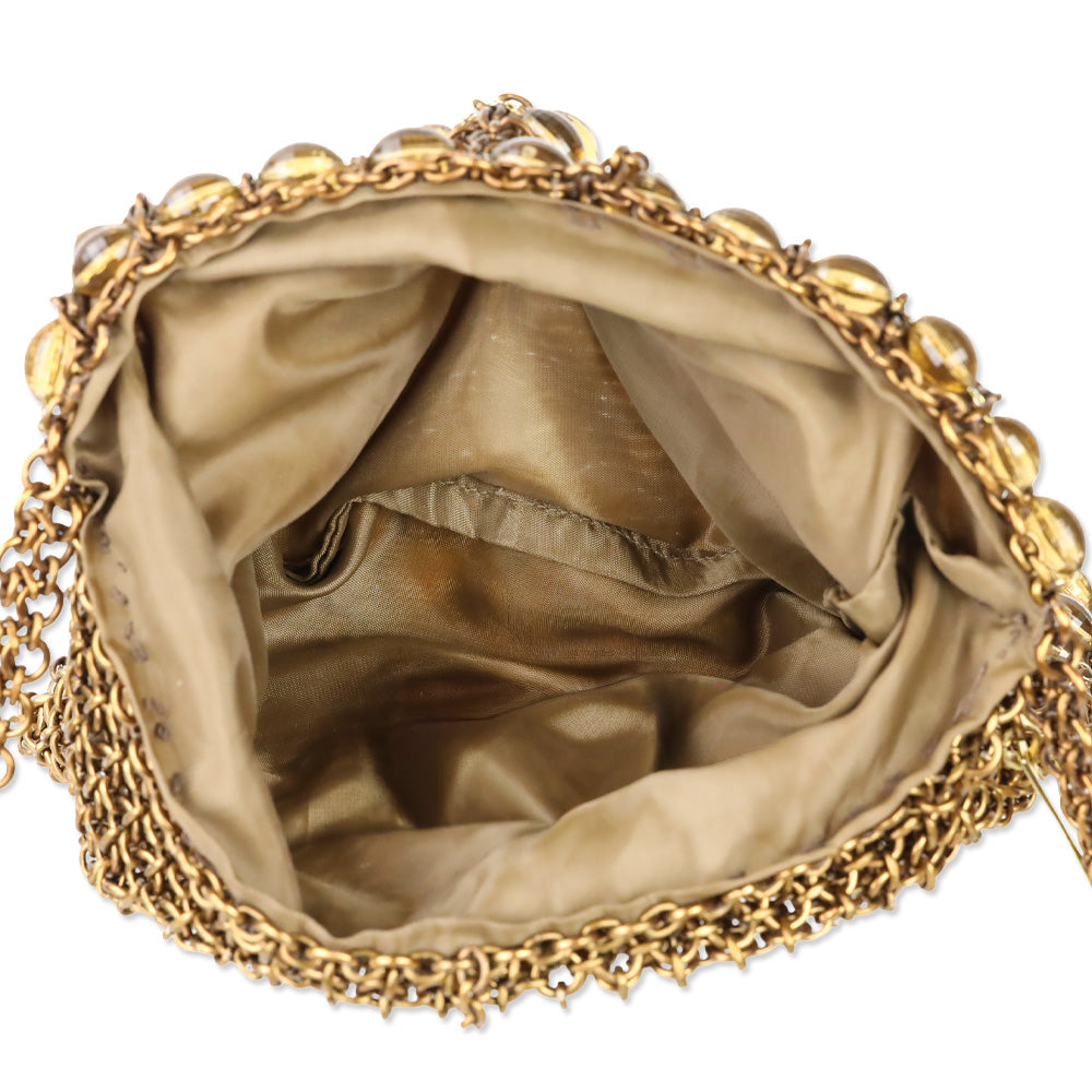 Bottega Veneta Vintage Copper Chain Mail Bead Shoulder Bag