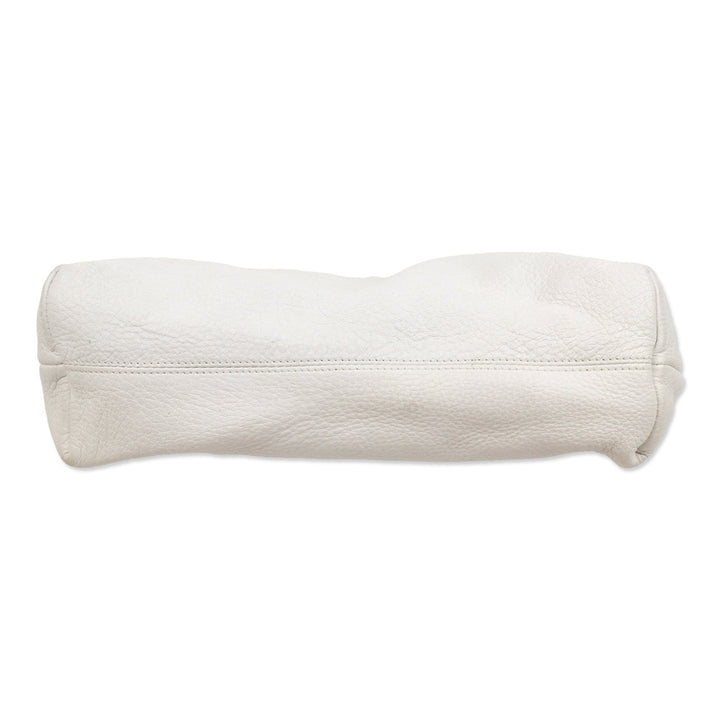 Bottega Veneta White Leather Zip Pouch