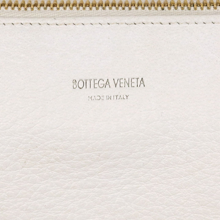 Bottega Veneta White Leather Zip Pouch