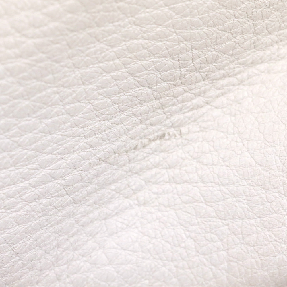 Bottega Veneta White Leather Zip Pouch