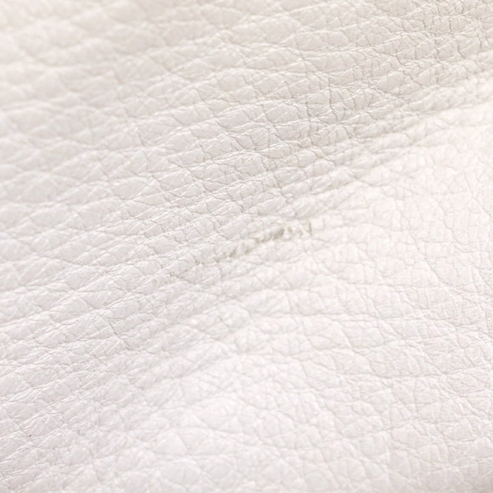 Bottega Veneta White Leather Zip Pouch