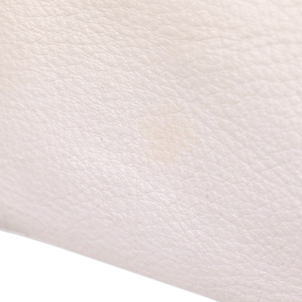 Bottega Veneta White Leather Zip Pouch