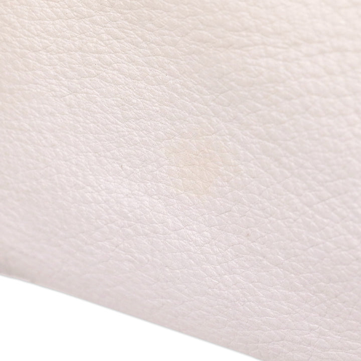 Bottega Veneta White Leather Zip Pouch