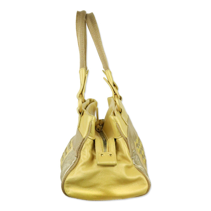 Bottega Veneta Yellow/Gold Intrecciato Leather Satchel