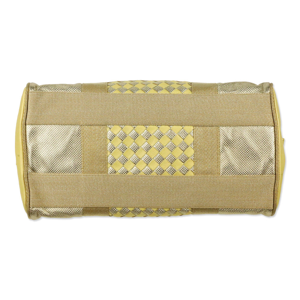 Bottega Veneta Yellow/Gold Intrecciato Leather Satchel