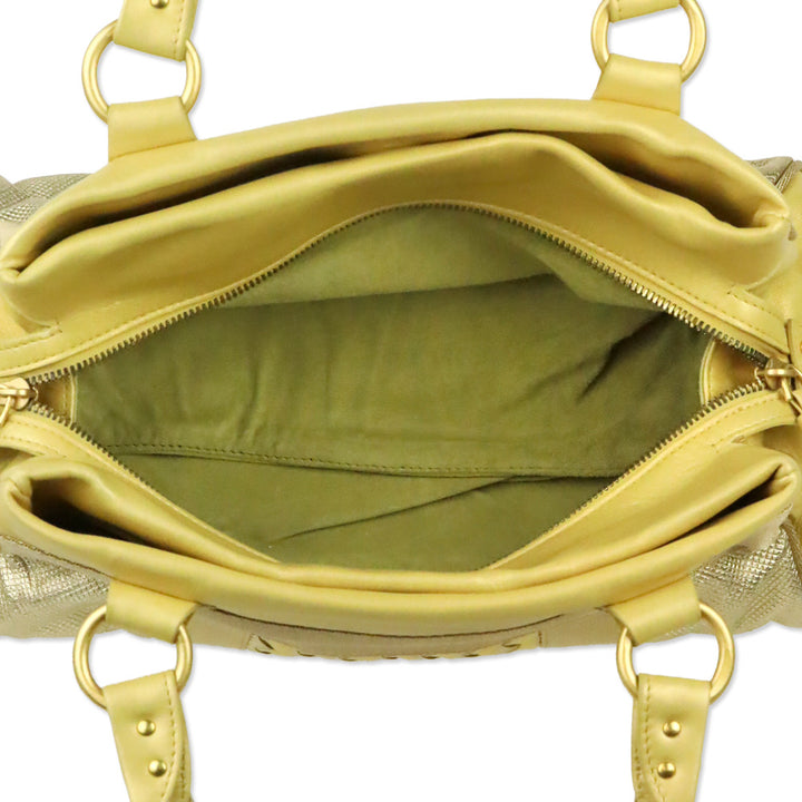 Bottega Veneta Yellow/Gold Intrecciato Leather Satchel