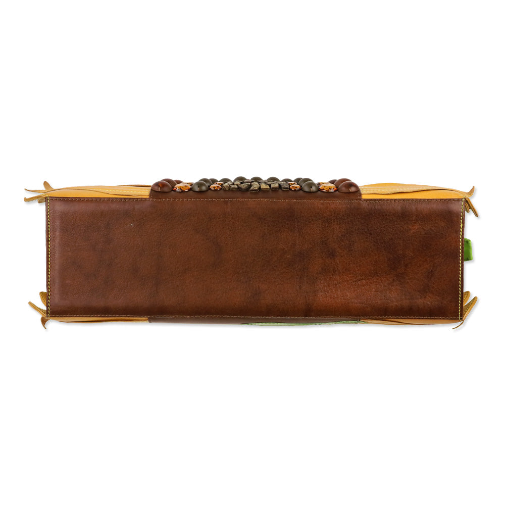 Braccialini Sunflower Leather Top Handle Bag