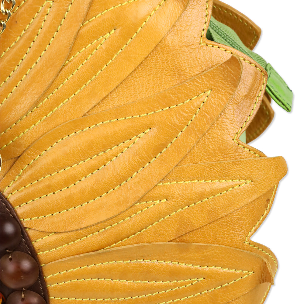 Braccialini Sunflower Leather Top Handle Bag