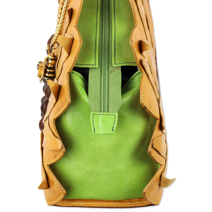 Braccialini Sunflower Leather Top Handle Bag