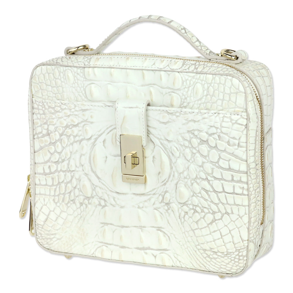 Brahmin Pearl Melbourne Croc-Embossed Leather Evie Top Handle Bag