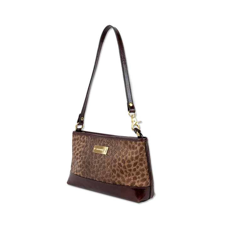 Brahmin Printed Brown Leather Shoulder Bag