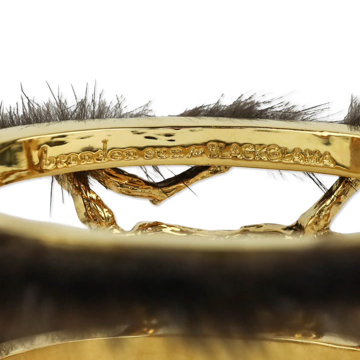 Brandon Sun for Blackglama Gold Insect Mink Cuff Bracelet