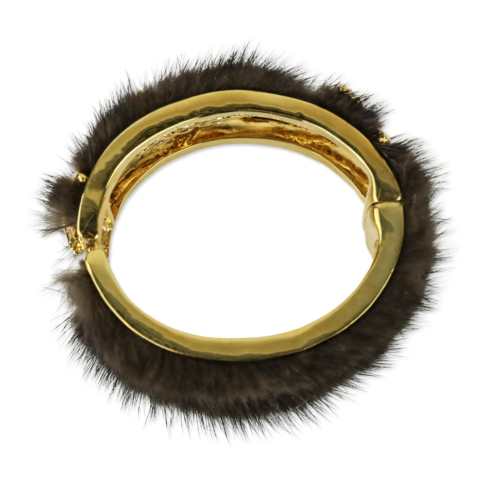 Brandon Sun for Blackglama Gold Insect Mink Cuff Bracelet