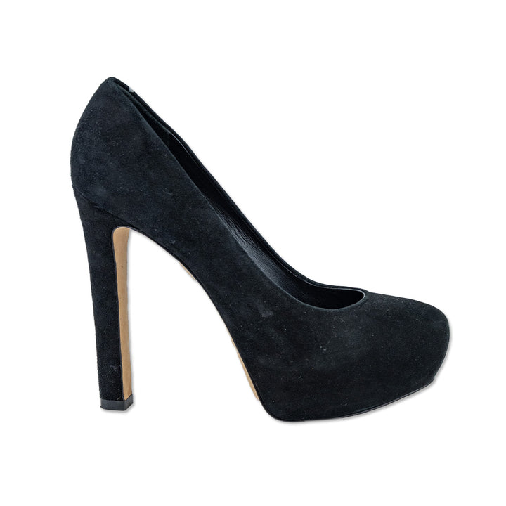 Brian Atwood Black Suede Platform Pumps