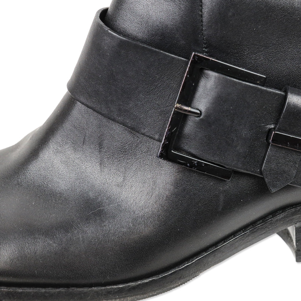 Brian Atwood Dita Black Leather Crystal Knee-High Riding Boots