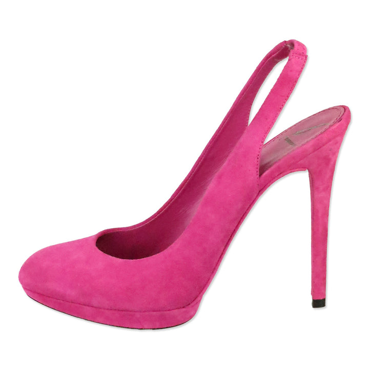 Brian Atwood Felicite Pink Suede Slingback Pumps