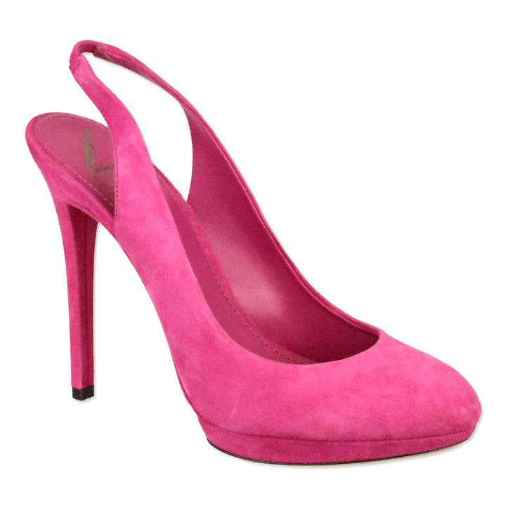 Brian Atwood Felicite Pink Suede Slingback Pumps