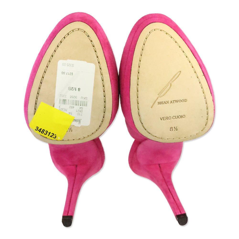 Brian Atwood Felicite Pink Suede Slingback Pumps