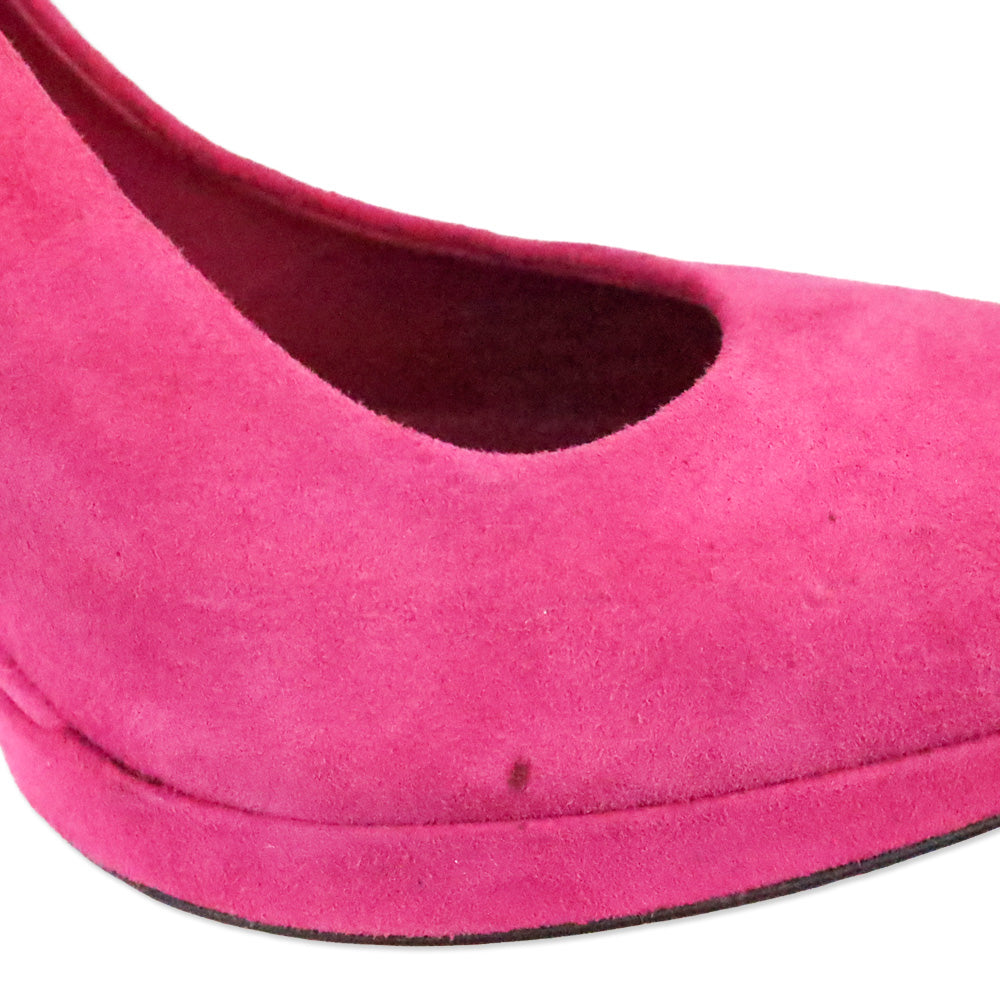 Brian Atwood Felicite Pink Suede Slingback Pumps