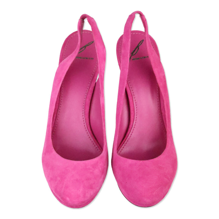 Brian Atwood Felicite Pink Suede Slingback Pumps