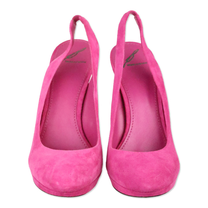 Brian Atwood Felicite Pink Suede Slingback Pumps