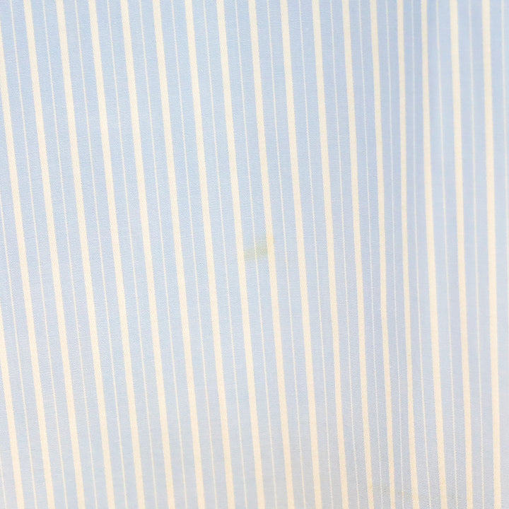 Brioni Men's Blue and White Striped Cotton Button Up Formal Shirt