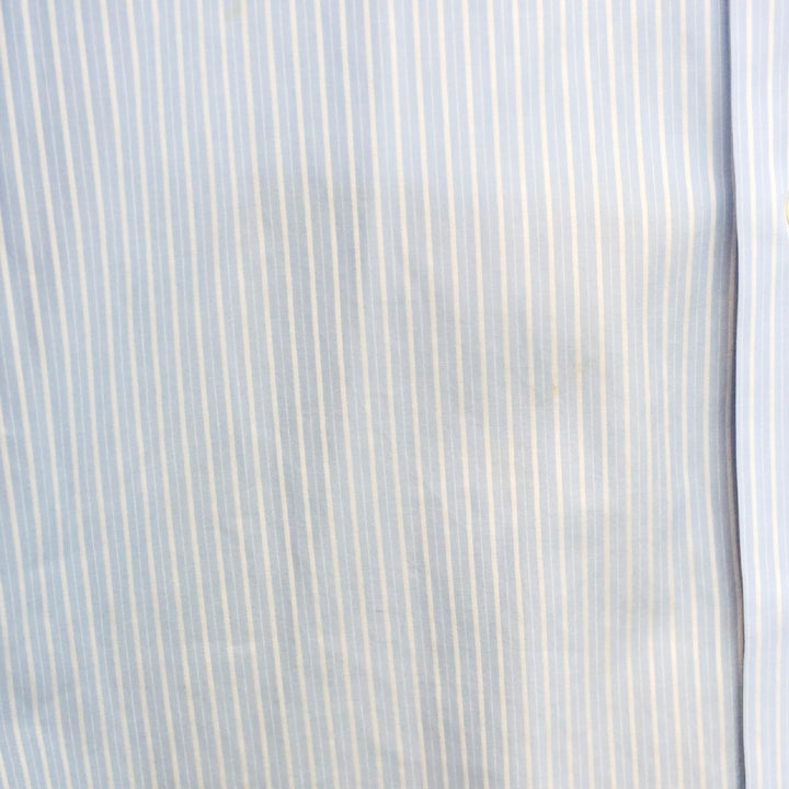 Brioni Men's Blue and White Striped Cotton Button Up Formal Shirt