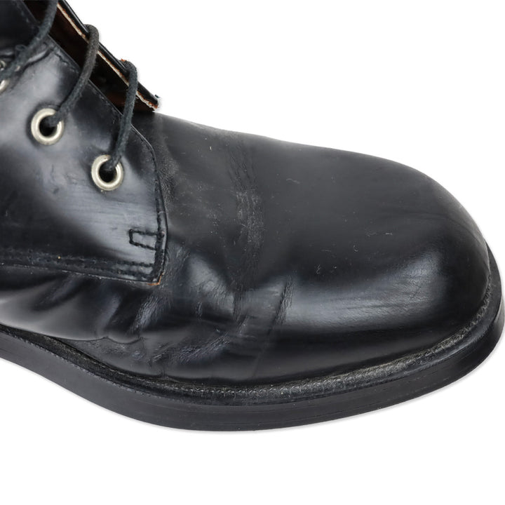 Bronx Black Leather Lace-Up Calf Boots