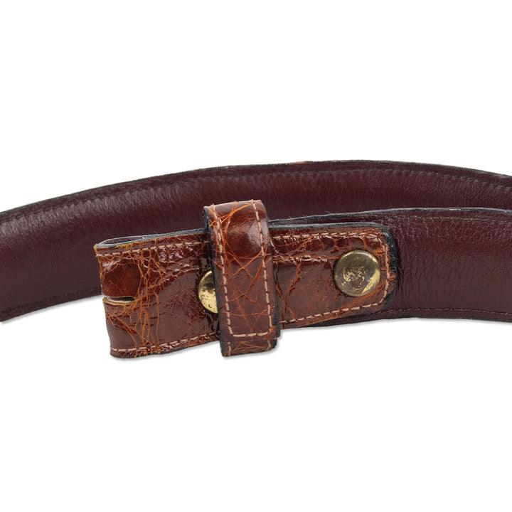 Brown Genuine Alligator Leather Belt Strap