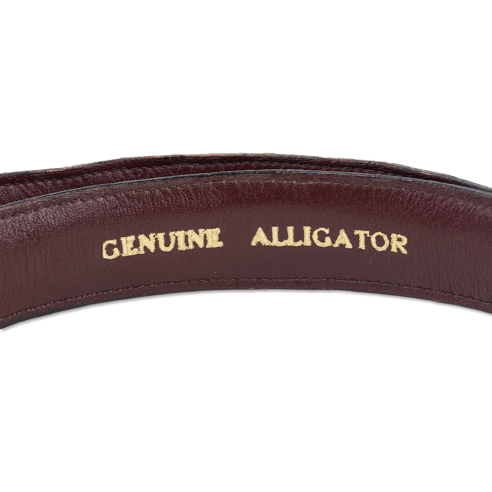 Brown Genuine Alligator Leather Belt Strap